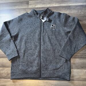 LA Kings NHL Men’s Large Full Zip Jacket Heather Gray NWT Official Licensed Prod